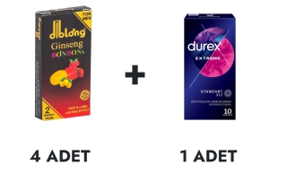 Diblong Ginseng Bonbons 4 Adet ve Durex Extreme Prezervatif 10'lu