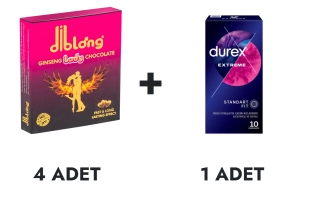 Diblong Lady Çikolata 4 Adet ve Durex Extreme Prezervatif 10'lu