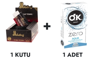 Diblong Mendil ve OKEY Zero Aqua Prezervatif 10'lu