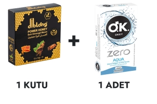 Diblong Power Honey ve OKEY Zero Aqua Prezervatif 10'lu