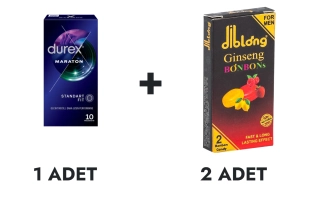 Durex Maraton Prezervatif 10'lu ve Diblong Ginseng Bonbons 2 Adet