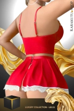 Kırmızı Fantazi Hizmetçi Kostüm - LB131 fotoğraf-2