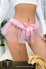 Pembe Tül Etekli Tanga Fantezi Külot Kurdelalı - 1039 fotoğraf-3