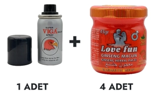 Viga 100000 Sprey ve Love Fun Macun Küçük 4 Adet
